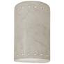 9.5" Ceramic Cylinder ADA Antique Patina LED Outdoor Sconce w/ Perfs