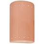 9.5" Ceramic Cylinder ADA Blush LED Outdoor Sconce w/ Perfs