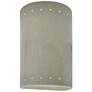 9.5" Ceramic Cylinder ADA Celadon LED Outdoor Sconce w/ Perfs
