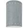 9.5" Ceramic Cylinder ADA Concrete LED Outdoor Sconce w/ Perfs