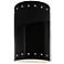 9.5" Ceramic Cylinder ADA Gloss Black LED Outdoor Sconce w/ Perfs
