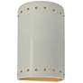 9.5" Ceramic Cylinder ADA Matte White LED Outdoor Sconce w/ Perfs