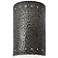 9.5" Ceramic Cylinder ADA Pewter LED Outdoor Sconce w/ Perfs