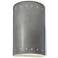 9.5" Ceramic Cylinder ADA Silver LED Outdoor Sconce w/ Perfs
