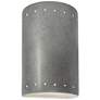 9.5" Ceramic Cylinder ADA Silver Sconce w/ Perfs