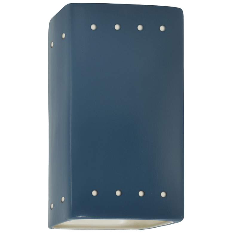 Image 1 9.5 inch Ceramic Rectangle ADA Midnight LED Outdoor Sconce w/ Perfs