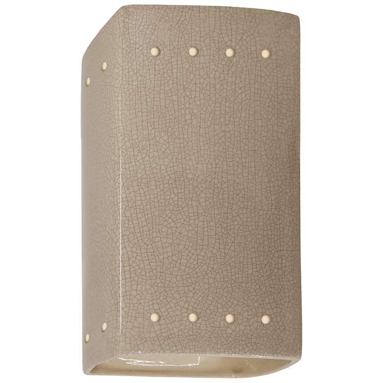 Image 1 9.5 inch Ceramic Rectangle ADA Sienna LED Outdoor Sconce w/ Perfs