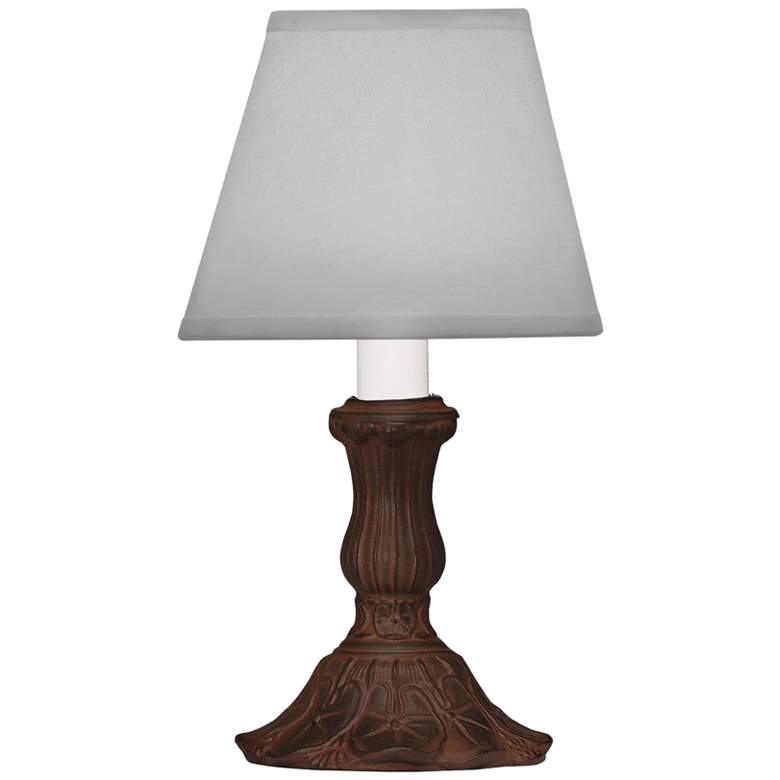 Image 1 9.5" H Rust Lilly Pad Candle Lamp