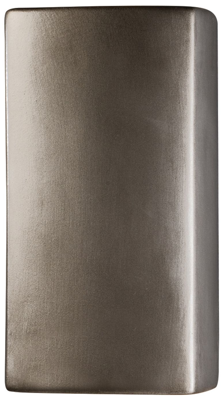 9.5" Silver Small Vertical Rectangle ADA Outdoor LED Sconc Made to Ord