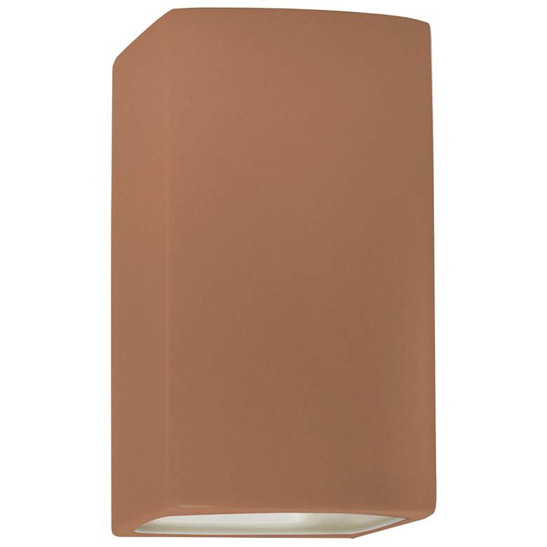 Image 1 9.5"H Closed Top Adobe Small Vertical Rectangle ADA Outdoor LED Sconce