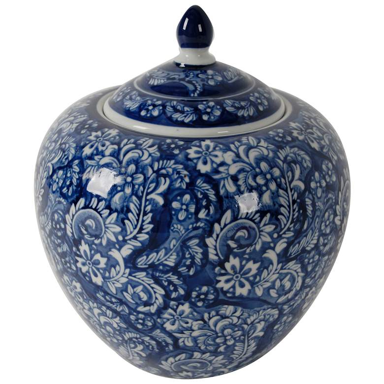Image 1 9.8 inch Blue and White Ginger Jar