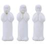 9.8" White Standing Monks - Set of 3