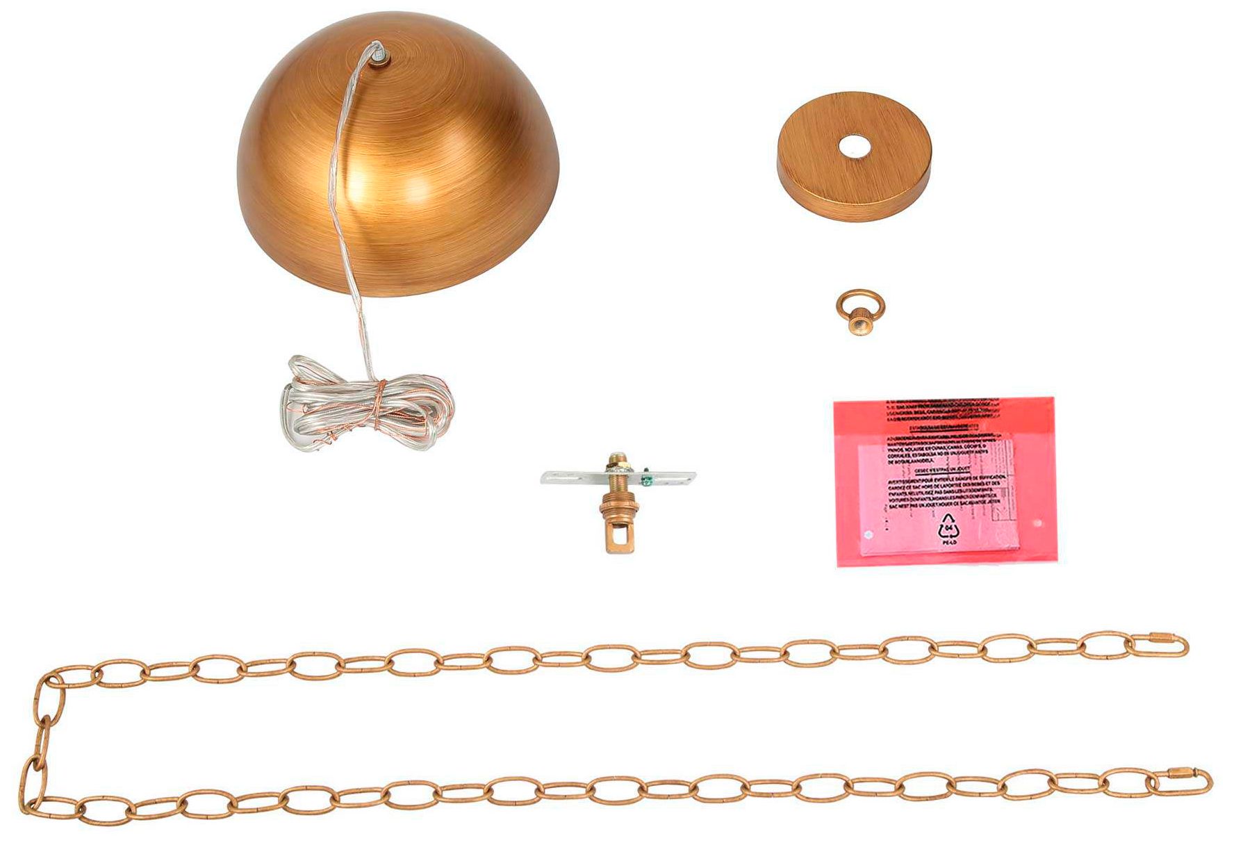 Image 5 9.8"W 1-Light Dome Brass Metal Kitchen Pendant more views