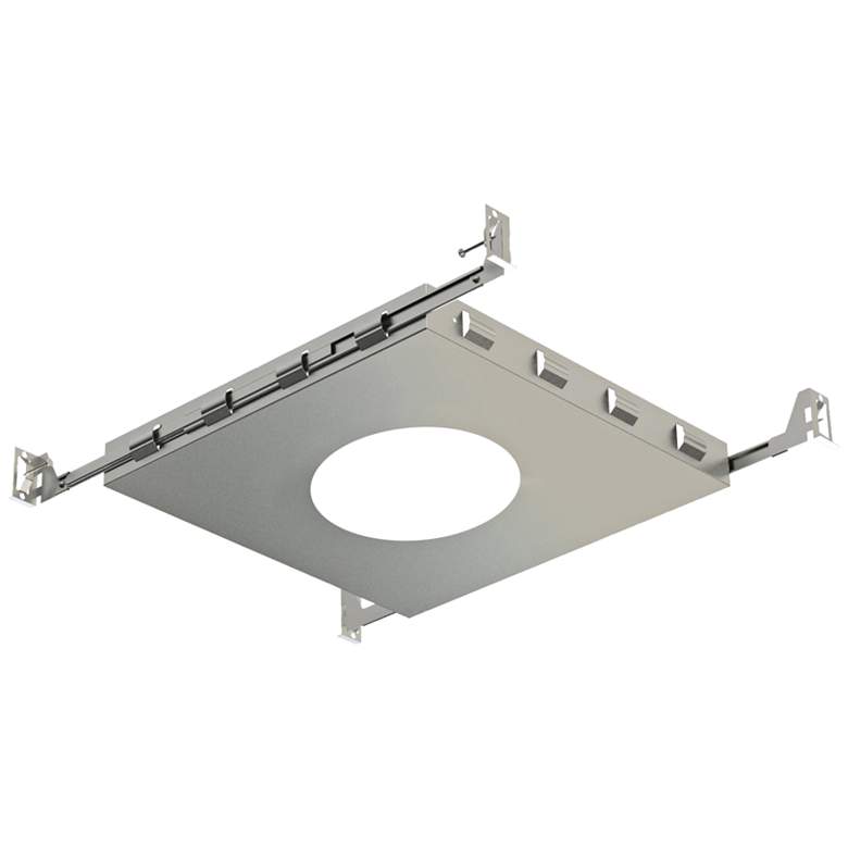 Image 1 9 1/2 inchW Metal New Construction Plate for 3 inch Round Recessed