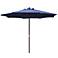 9' High Navy Blue Market Umbrella With Wooden Pole
