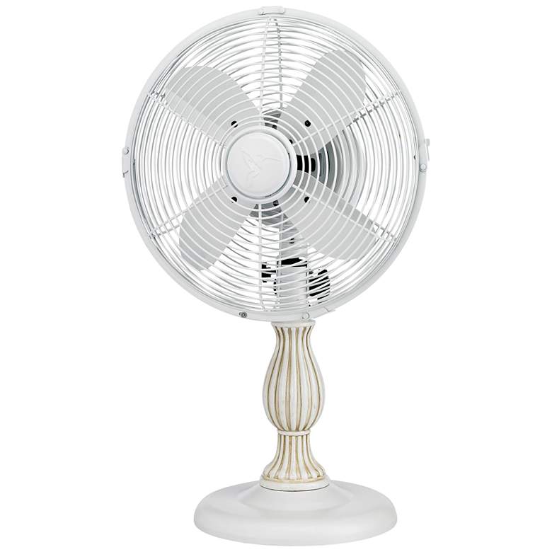 Image 1 9 inch Charlotte White Traditional Tabletop Fan