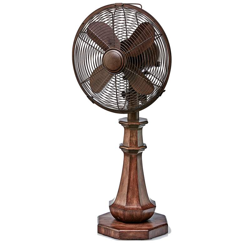 Image 1 9" Coronado Brown Rustic Tabletop Fan