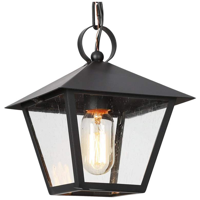Image 1 9" High 1-Light Balck Outdoor Pendant Light