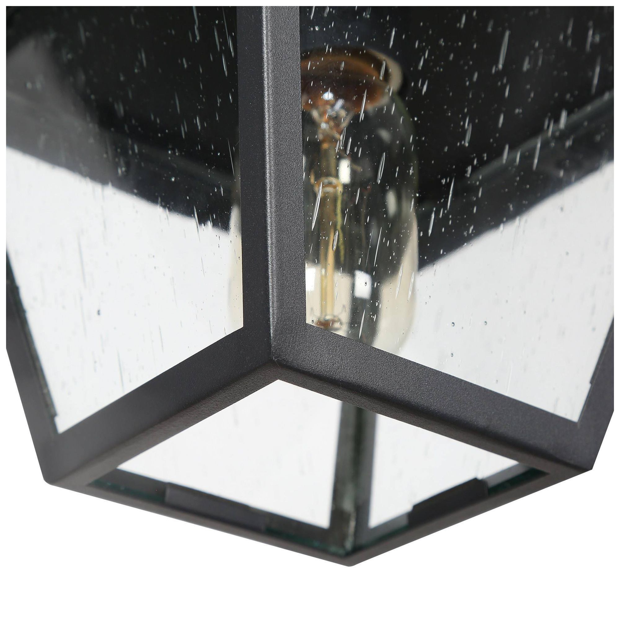 9" High 1-Light Balck Outdoor Pendant Light