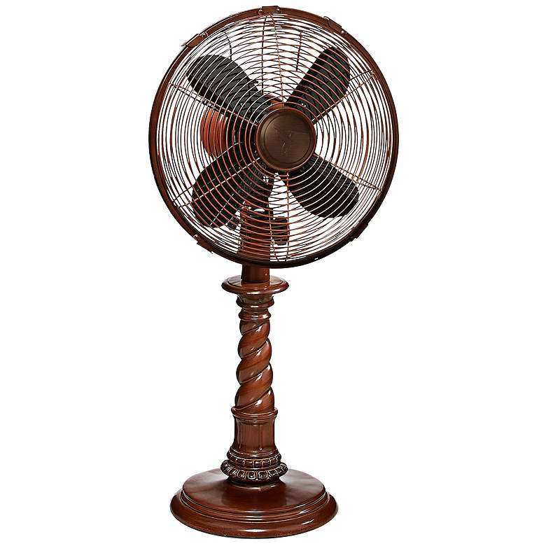 Image 1 9 inch Raleigh Brown Swirl Tabletop Fan