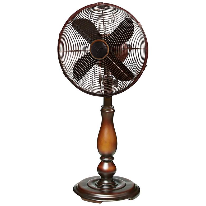 Image 1 9 inch Sutter Brown Turned-Style Tabletop Fan