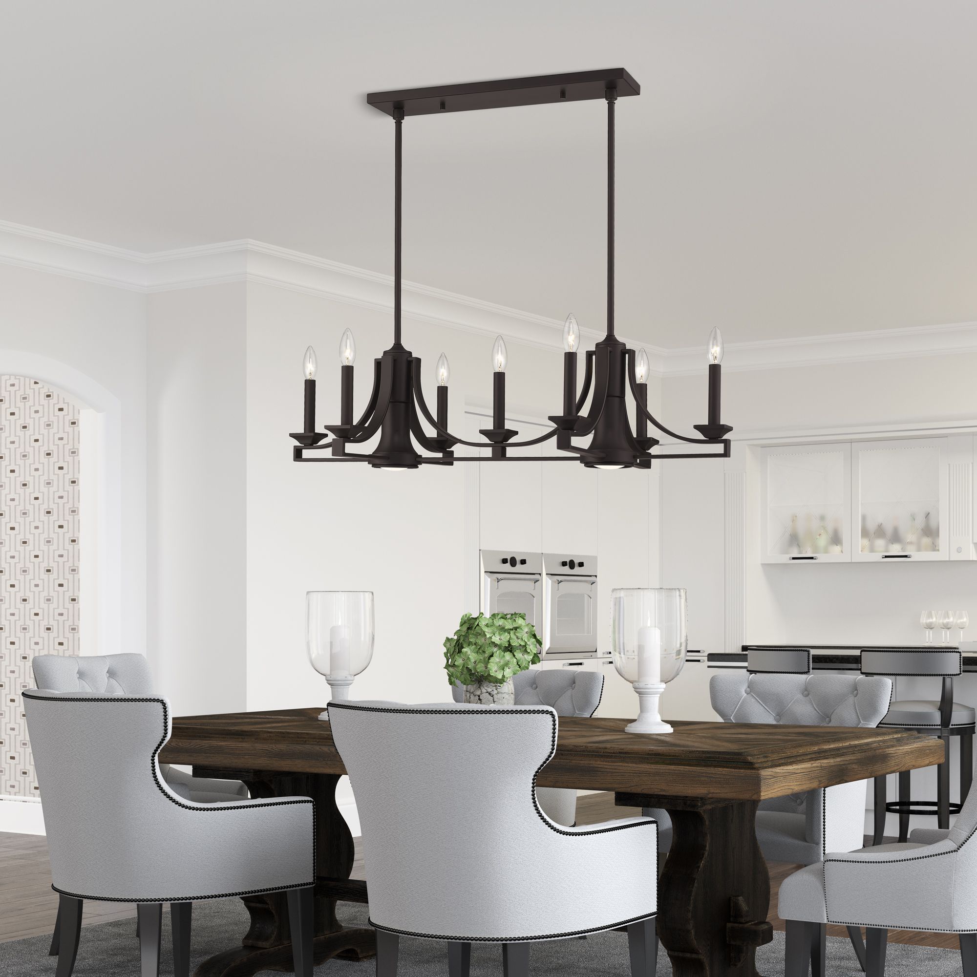 Image 7 9 Light Bronze Linear Chandelier more views