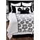9-Piece Black and White Floral Filled Queen Bedding Set