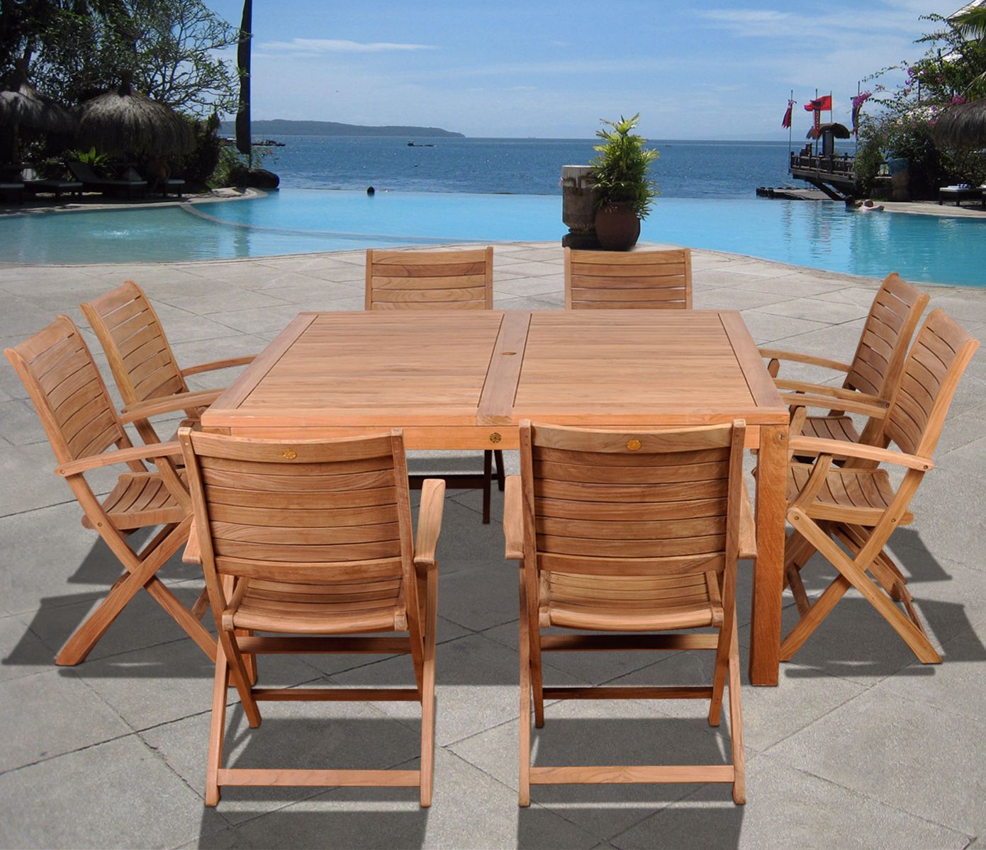 9 piece teak dining set