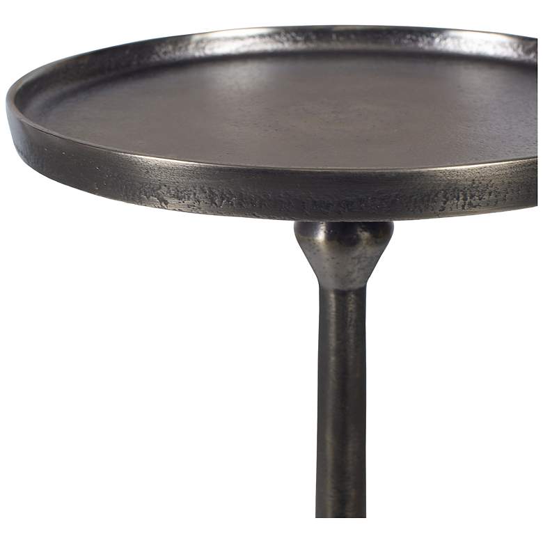 Image 4 9" Wide x 22" High Bronze Metal with Travertine Marble Accent Table more views