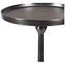 4_9" Wide x 22" High Bronze Metal with Travertine Marble Accent Table more views