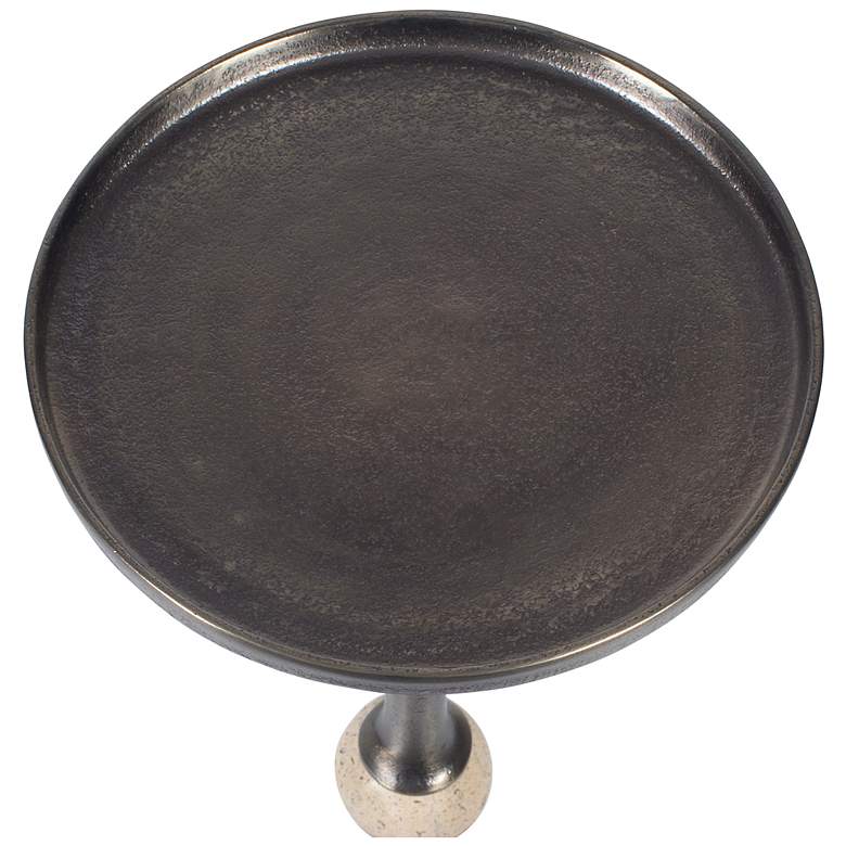 Image 5 9" Wide x 22" High Bronze Metal with Travertine Marble Accent Table more views
