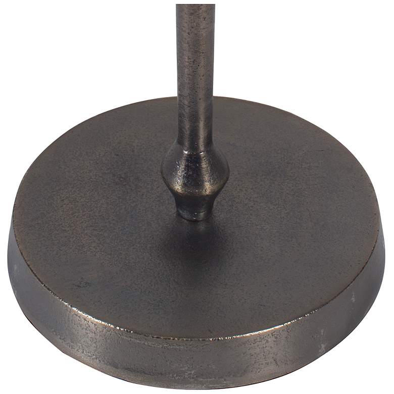 Image 6 9" Wide x 22" High Bronze Metal with Travertine Marble Accent Table more views