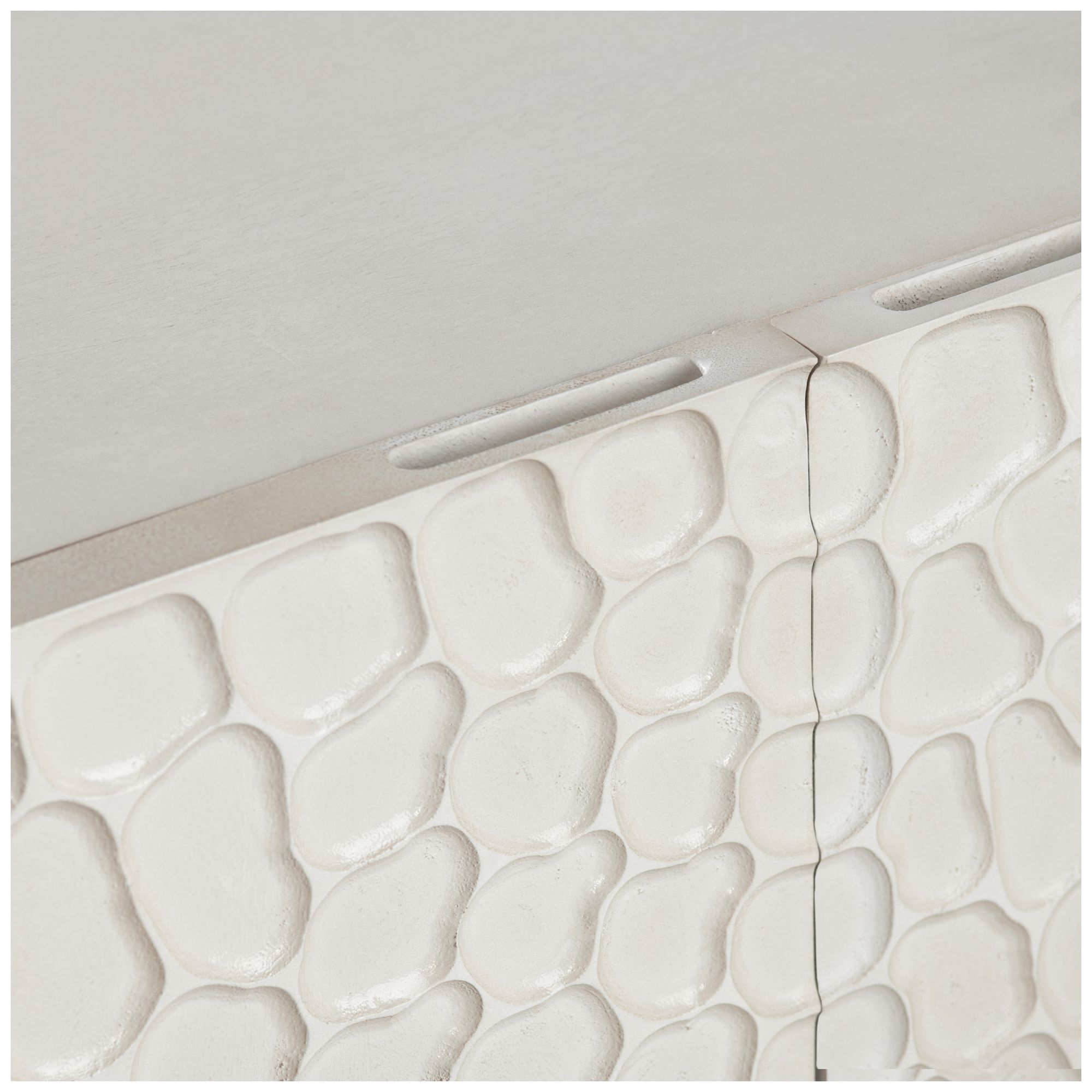 Image 4 90 in. White Solid Wood 5 Door Media Credenza_Sideboard more views