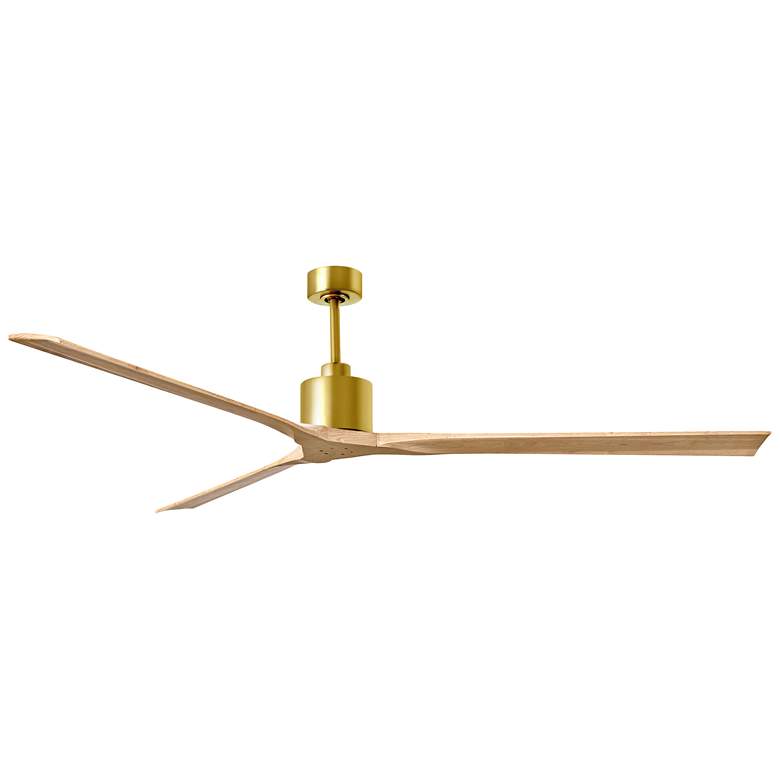 Image 1 90 inch Matthews Nan XL Brass and Maple Outdoor Large Ceiling Fan