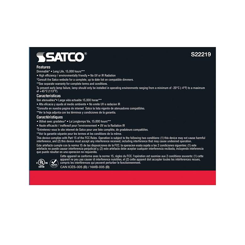 Image 6 90 Watt Equivalent Satco Clear 11.5W LED Dimmable E26 2-Pack more views