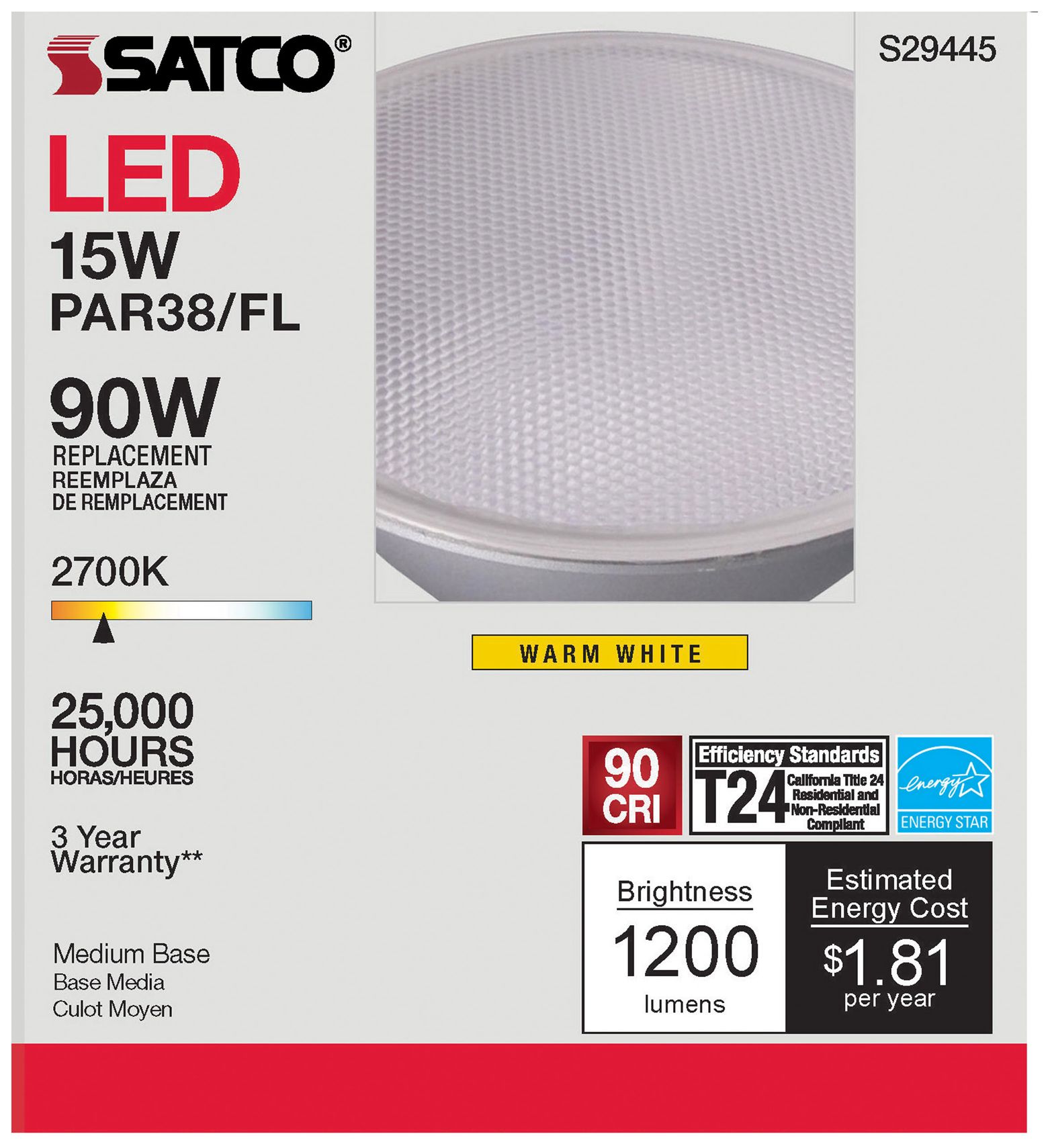 Image 6 90 Watt Equivalent Satco Gray 15W LED Dimmable Standard Bulb Pack of 6 more views