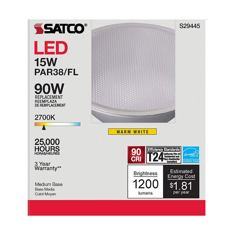 Image 5 90 Watt Equivalent Satco Gray 15W LED Dimmable Standard Bulb more views