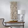 1_Uttermost Gathered 49" x 19" Bleached Teak Wood Wall Decor in scene