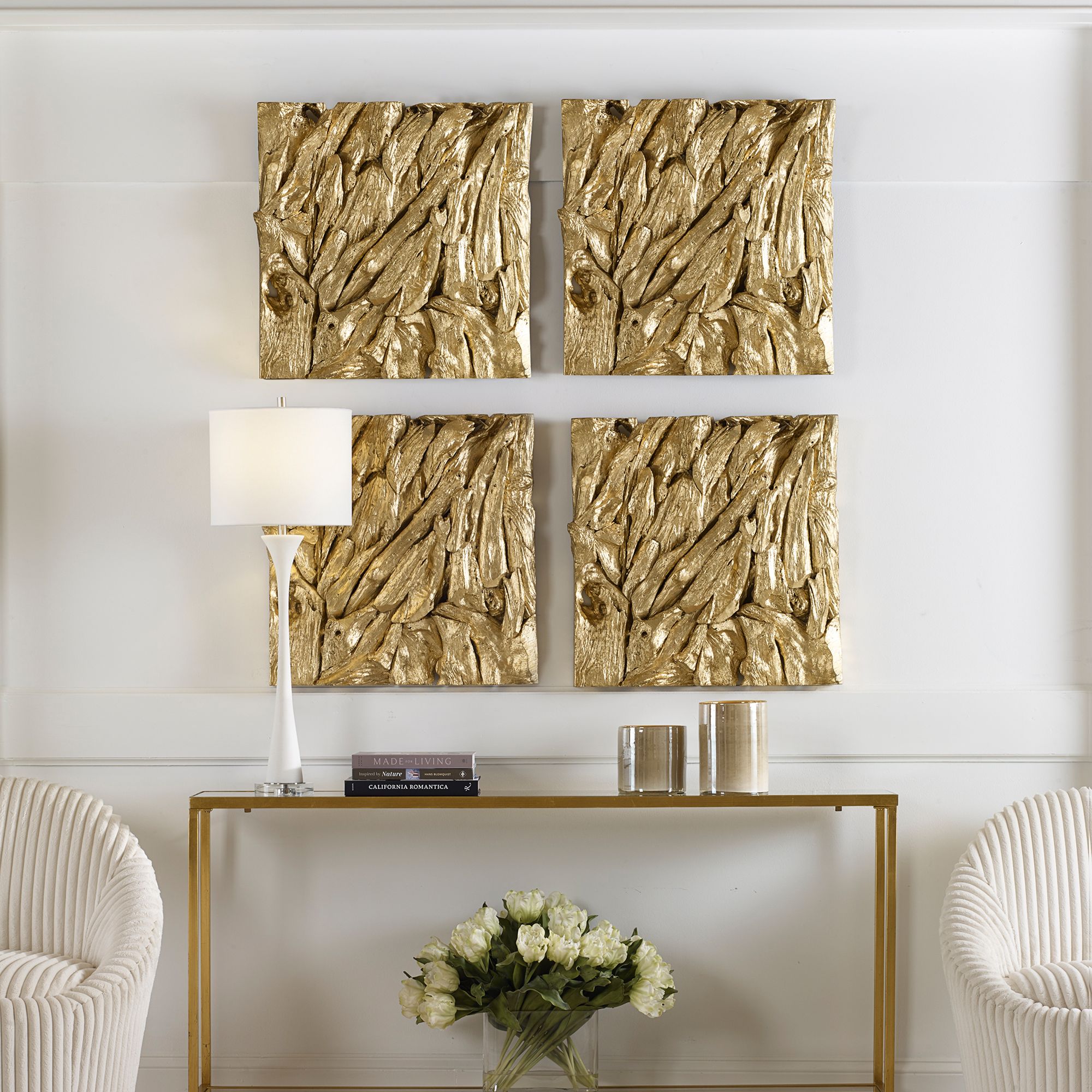 Uttermost Rio Gold Leaf 23 1 2 Square Wood Wall Decor 903M9 Lamps Plus