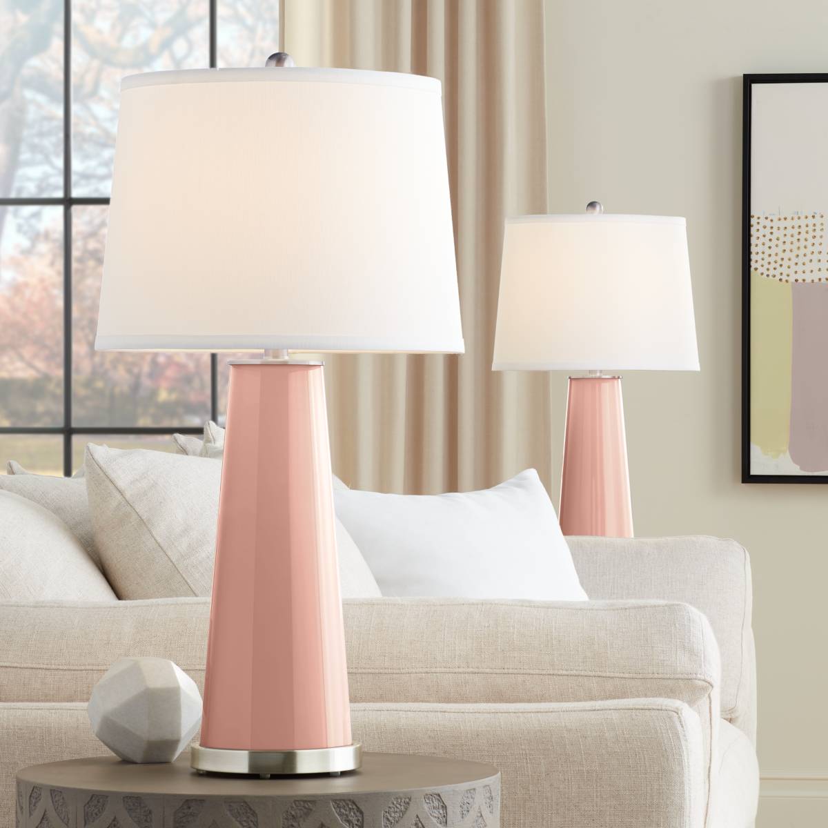 Pink Lamp Sets Living Family Room, Pink Table Lamps Living Room