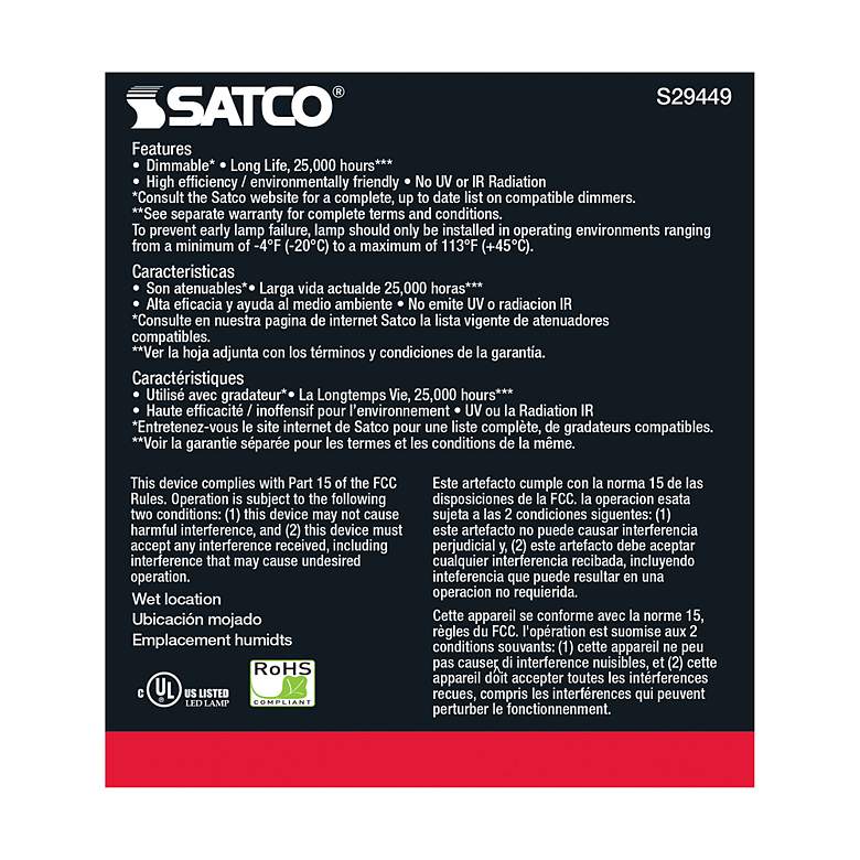 Image 7 90W Equivalent Satco Clear 15W LED Dimmable Standard Bulb more views