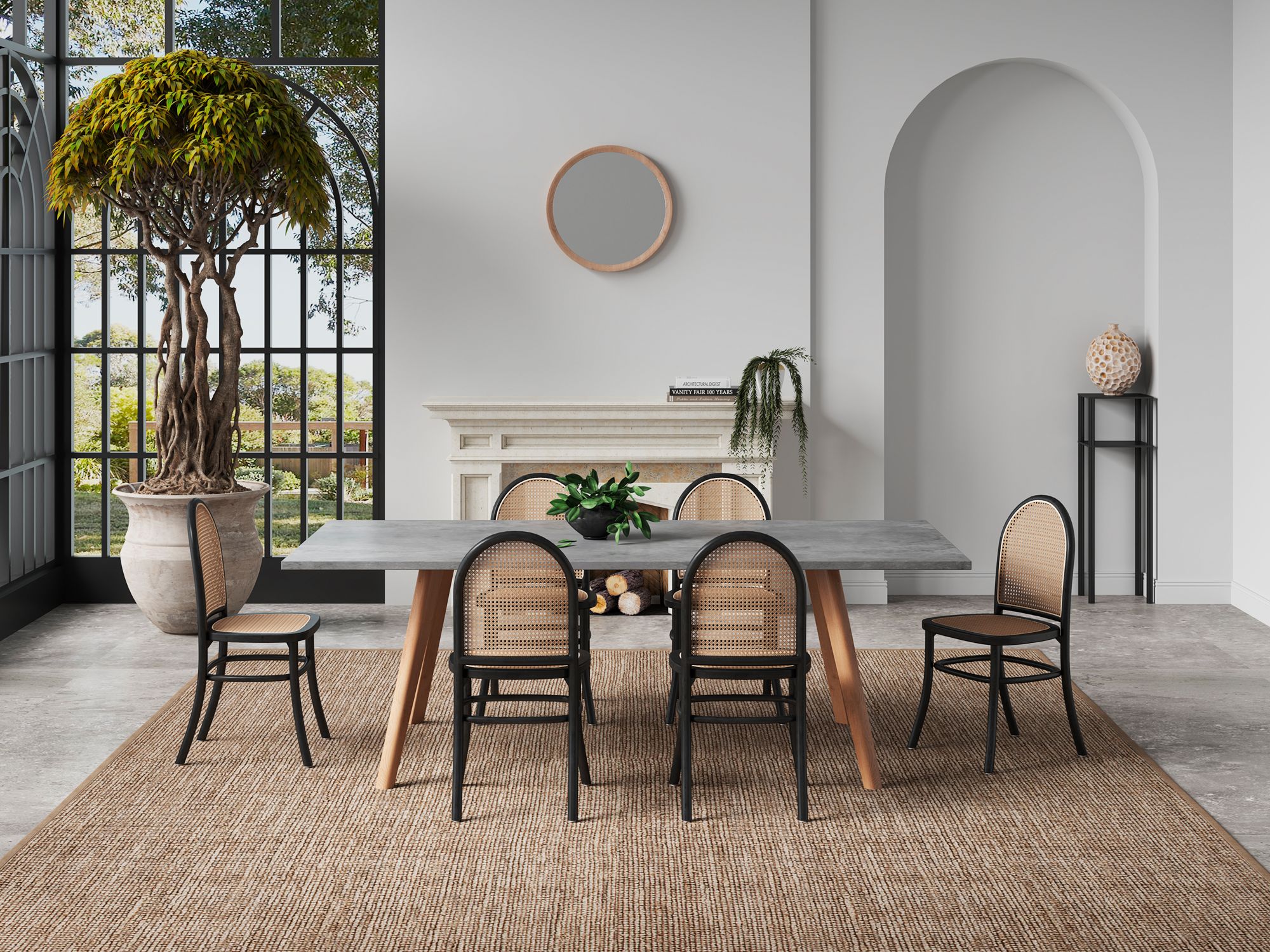 Cane chairs online dining