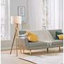 1_Adesso Brooklyn 63 1/4" High Modern Natural Ash Wood Tripod Floor Lamp in scene