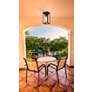 Thumbnail1 of Walker Hill - 1-Light Outdoor Flush Mount - Matte Black - Clear Glass in scene