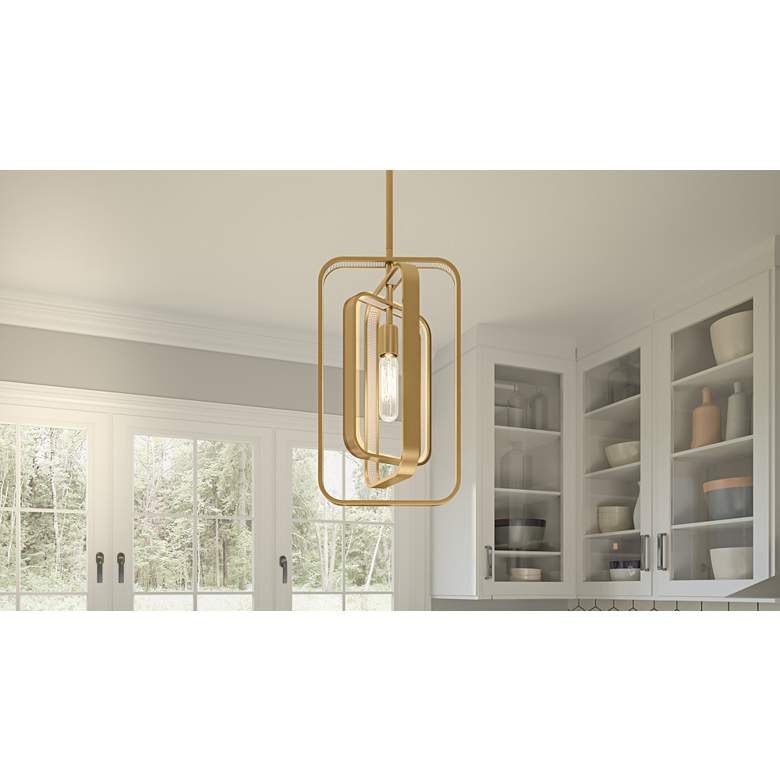Image 1 Quoizel Dupree 10" Wide Brushed Brass Mini Pendant in scene