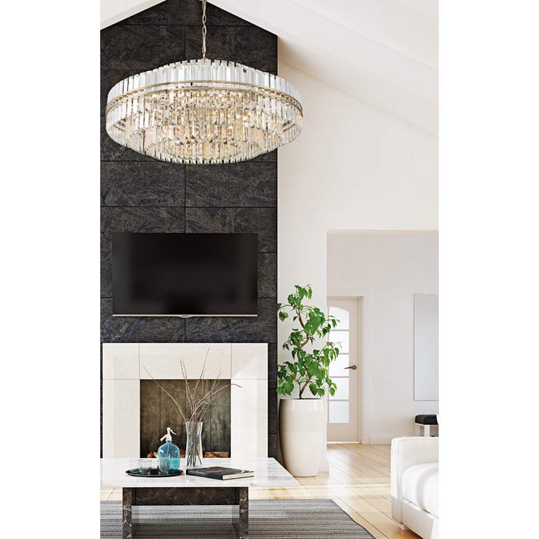 Image 1 Crystorama Hayes 40 1/2" Wide Aged Brass 32-Light Chandelier in scene