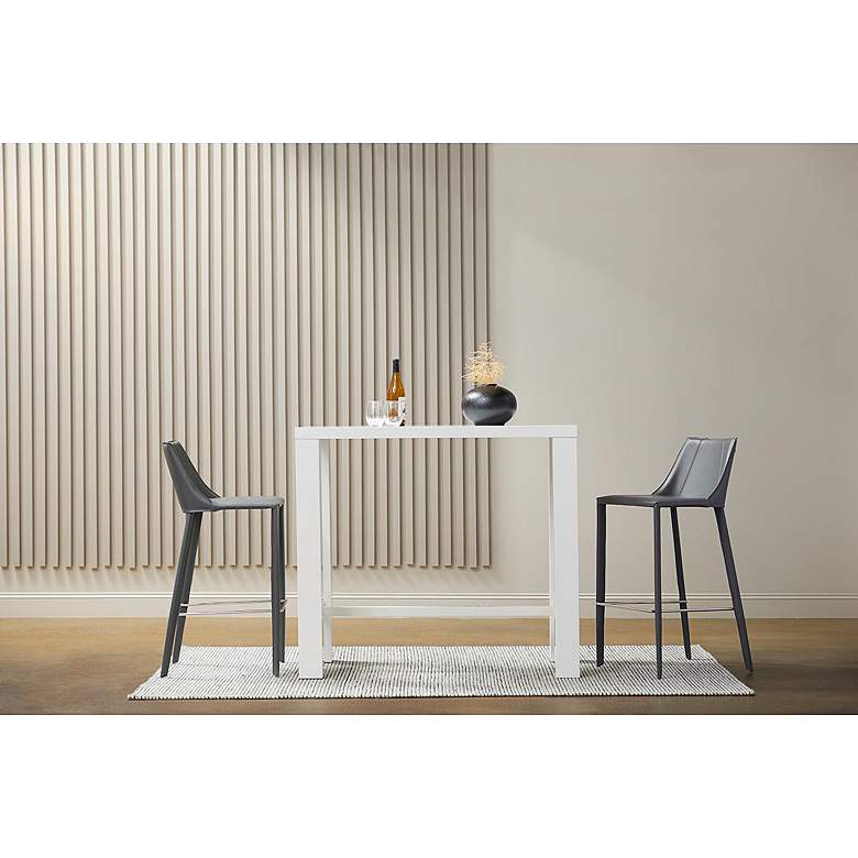Image 1 Kalle 30" Gray Leather Bar Stool in scene