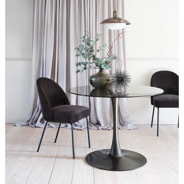 Image 1 Colford Charcoal Chenille Fabric Dining Chairs Set of 2 in scene