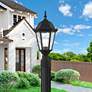 Hamilton 18" High Black Clear Water Glass Outdoor Post Light in scene