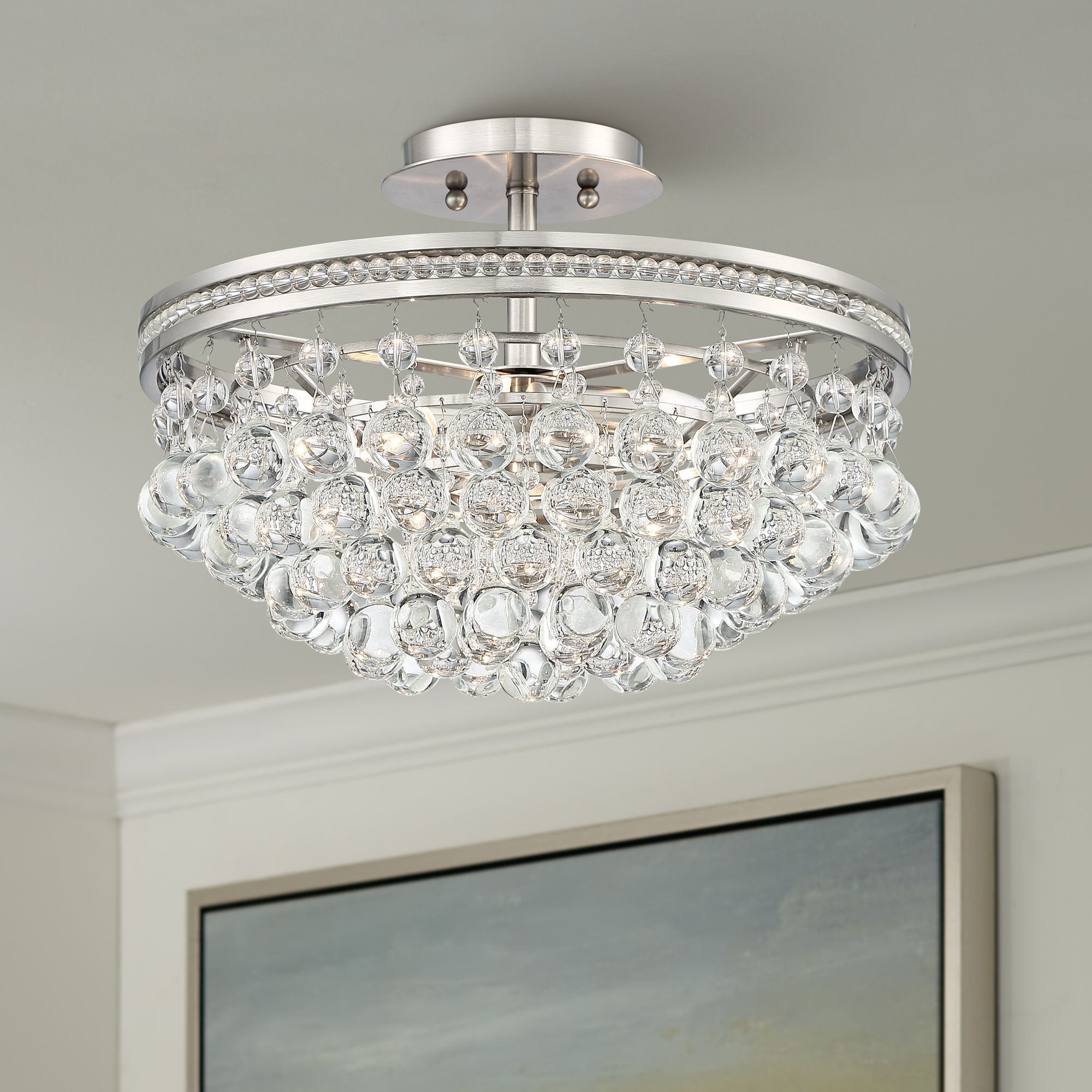 Crystal, Semi Flush Mount, Close To Ceiling Lights Lamps Plus